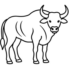 Buffalo Outline Minimalist Vector Art