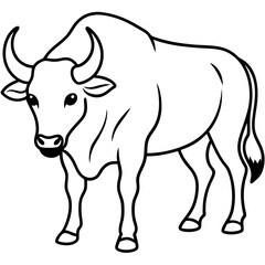 Buffalo Outline Minimalist Vector Art