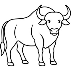 Buffalo Outline Minimalist Vector Art