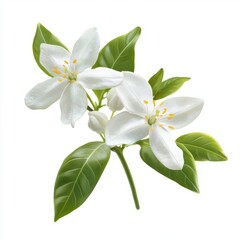 Fototapeta premium Delicate white blossoms on a flowering branch.