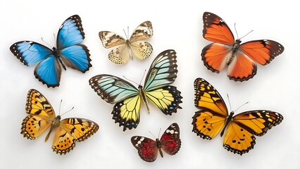 Set Colorful Butterflies  