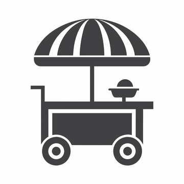 recommend clip art: Food Stall Silhouette Mobile Vendor Cart Vector illustration.