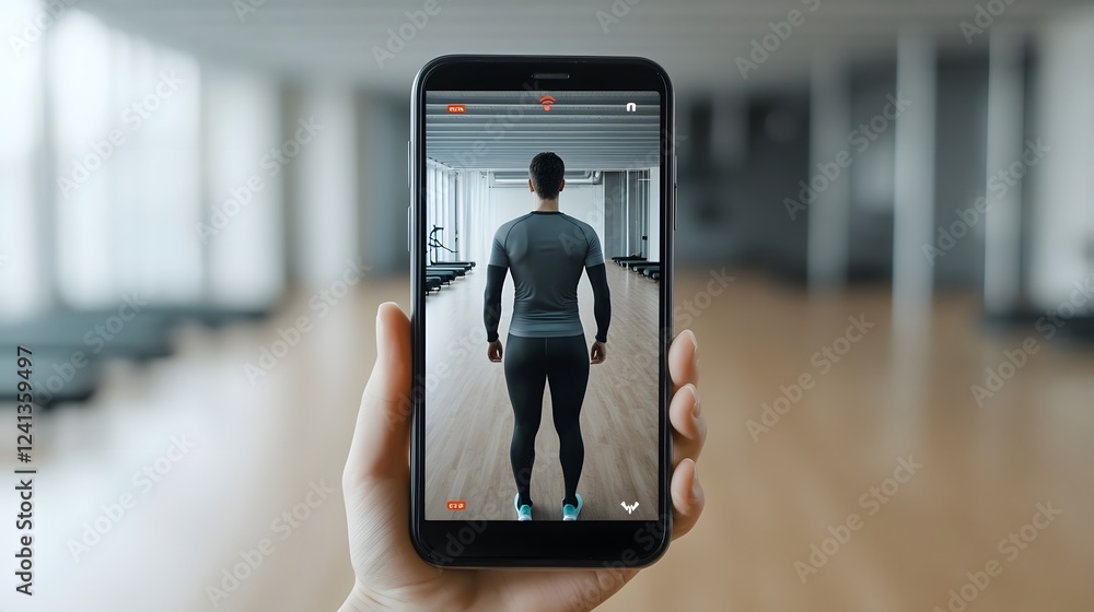 Aufkleber fitness app displaying workout metrics and interactive challenges