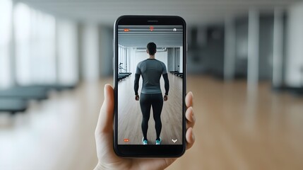 Fitness App Displaying Workout Metrics and Interactive Challenges