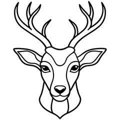 Elegant Deer Head One-Line Vector Artwork