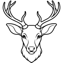Elegant Deer Head One-Line Vector Artwork