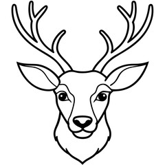Elegant Deer Head One-Line Vector Artwork