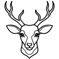 Elegant Deer Head One-Line Vector Artwork