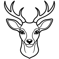 Elegant Deer Head One-Line Vector Artwork