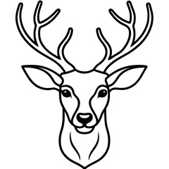 Elegant Deer Head One-Line Vector Artwork