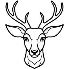 Elegant Deer Head One-Line Vector Artwork