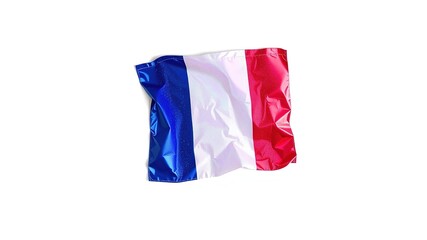 Fototapeta premium Iridescent French Flag on Glittering Metallic Surface