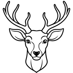 Elegant Deer Head One-Line Vector Artwork