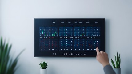 Person adjusting smart TV settings for AI-powered live news translation with language options