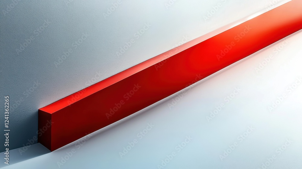 Poster minimalist red block with soft lighting and simple background