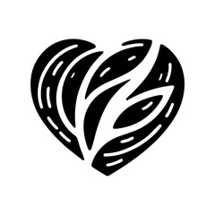 SIMPLE HEART LOGO ICON IN BLACK