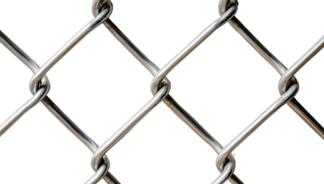 PNG Close-Up of a Chain-Link Fence, transparent background