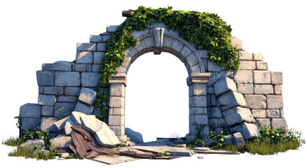 PNG Cartoon Stone Bridge with Wooden Railing, transparent background