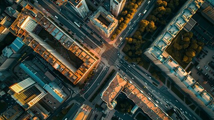 Obraz premium aerial view of buildings in the city, buildings in city
