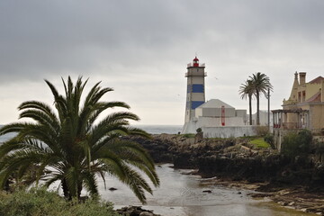 santa marta lighthouse in the portuguese town of cascais