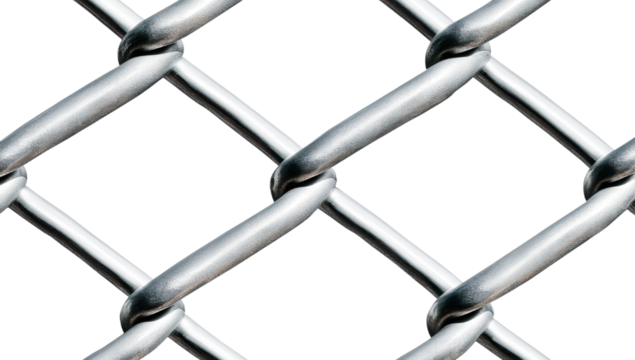 PNG Close-Up of a Chain-Link Fence, transparent background