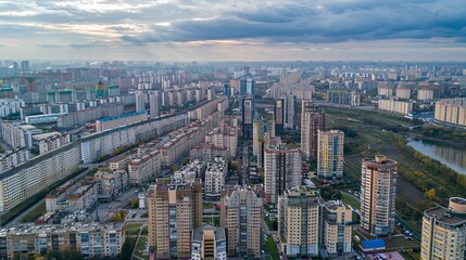 Obraz premium aerial view of buildings in the city, buildings in city