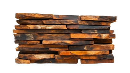 PNG Stack of Rustic Wooden Planks, transparent background