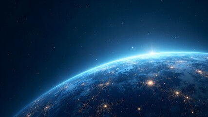 Fototapeta premium Blue Planet in the Universe