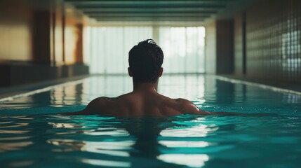 Swimmer with tattoo on shoulder