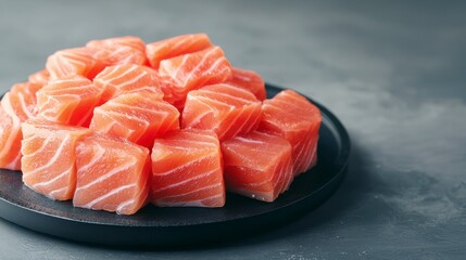 Glossy Slices of Fresh Tuna Sashimi on Elegant Plate Display
