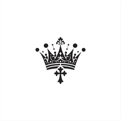 Black silhouette queen crown vector