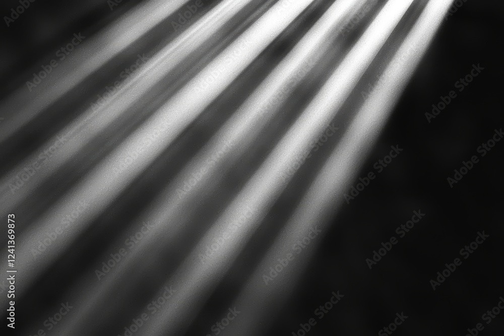 Poster spotlight or projector light beam with a textured look on a black background, and area reserved for 