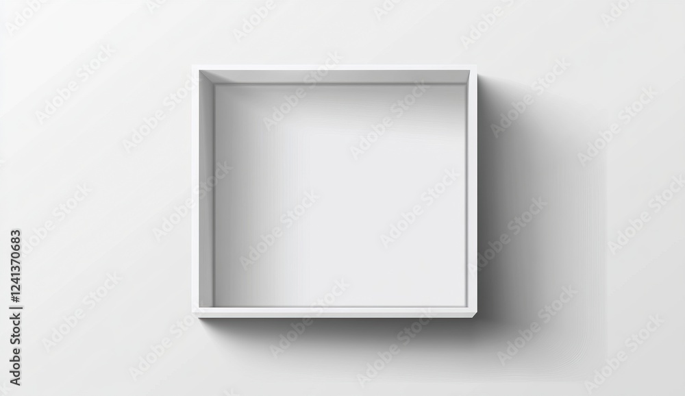 Aufkleber white open square box mockup on a transparent background, vector illustration with a clipping path, 