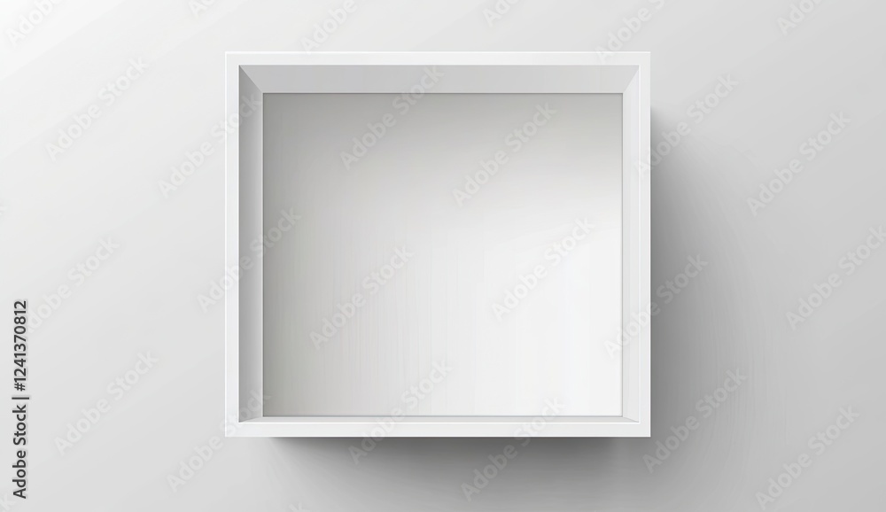 Poster white open square box mockup on a transparent background, vector illustration with a clipping path, 