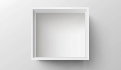 White open square box mockup on a transparent background, vector illustration with a clipping path, top view. --ar 64:37 --v 6.1 Job ID: 43c26986-003b-4521-9b60-3126ff498b3a