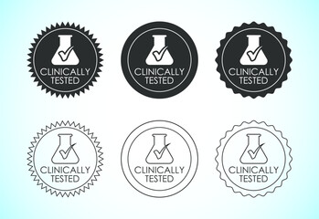 Clinically tested icon design illustration, Clinically proven label sign