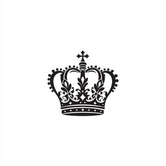 Black silhouette queen crown vector