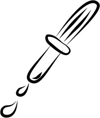 Medical doodle. Hand drawn vector isolated. Pipettes 