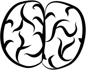 Medical doodle. Hand drawn vector isolated. Brain 