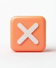 Obraz premium 3d cartoon an X on white background 