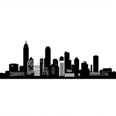 Fototapeta premium Vibrant skyline silhouette at sunset showcasing stunning colors of orange and pink ideal for cityscape and travel themes silhouetted skyline cityscape architecture illustration building city vector