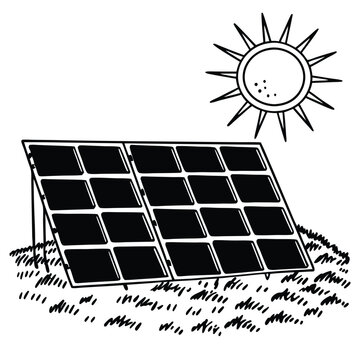 black solar panel sun energy clip art preview