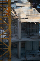 building under construction on a cold day