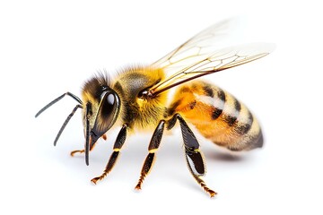 a bee isolated on white background 
