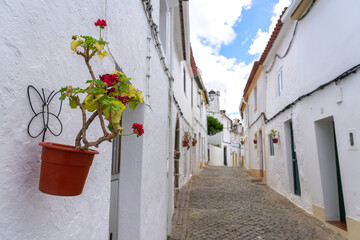 Beautiful medieval village of Alegrete in the Mamede Mountains Natural Park of Portugal.