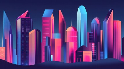 Awe-Inspiring Neon Metropolis: A Vibrant Digital Cityscape