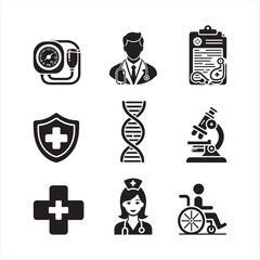 Medical icon silhouette vector illustration