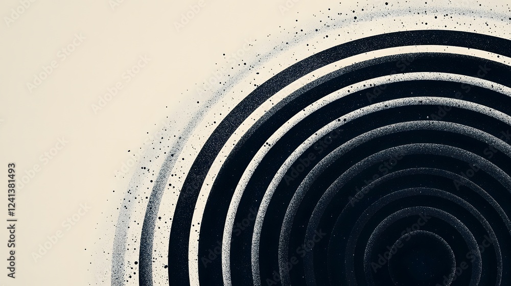 Poster layered circular halftone patterns on white background