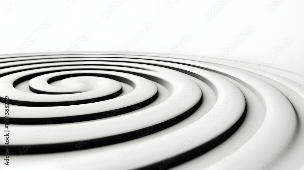 Aufkleber mesmerizing abstract concentric halftone circles forming a ripple effect on a clean white background