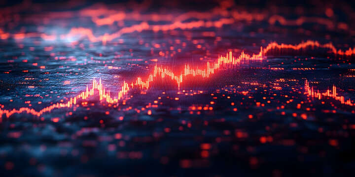Positive trend in stock prices and trading volume, scatter plot reflecting growth.